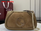 Gucci Blondie Small Shoulder Bag in Light Brown Suede 815715 Replica