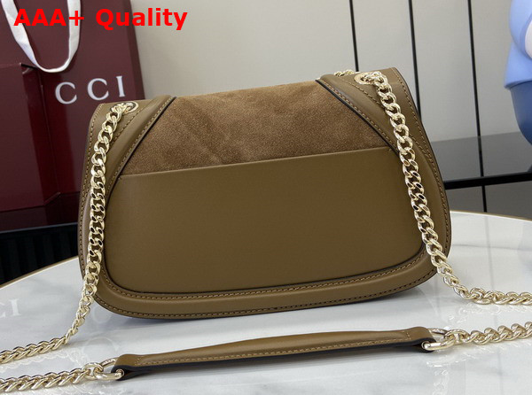 Gucci Blondie Small Shoulder Bag in Light Brown Suede 815715 Replica