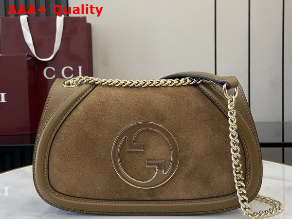 Gucci Blondie Small Shoulder Bag in Light Brown Suede 815715 Replica