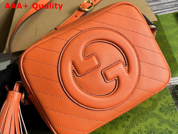 Gucci Blondie Small Shoulder Bag in Ornage Leather 742360 Replica