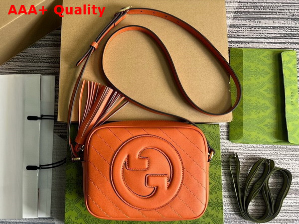 Gucci Blondie Small Shoulder Bag in Ornage Leather 742360 Replica