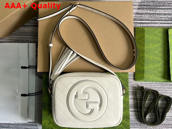 Gucci Blondie Small Shoulder Bag in White Leather 742360 Replica