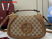 Gucci Blondie Small Top Handle Bag in Beige and Ebony Original GG Canvas 815714 Replica