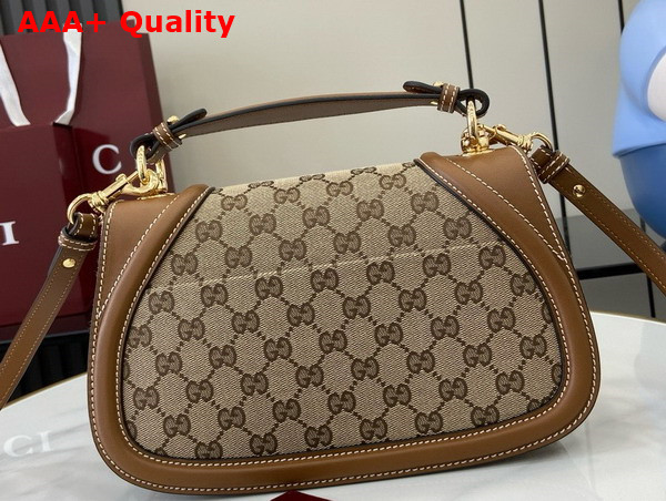 Gucci Blondie Small Top Handle Bag in Beige and Ebony Original GG Canvas 815714 Replica