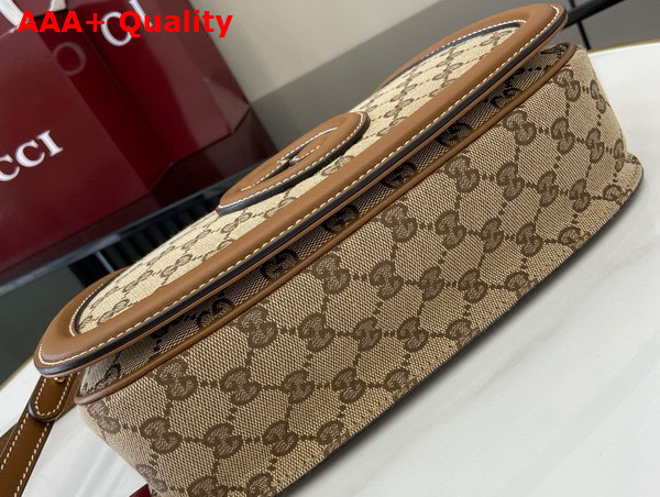 Gucci Blondie Small Top Handle Bag in Beige and Ebony Original GG Canvas 815714 Replica