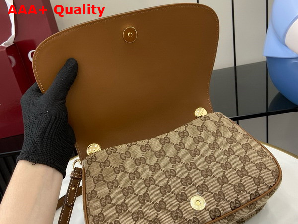 Gucci Blondie Small Top Handle Bag in Beige and Ebony Original GG Canvas 815714 Replica