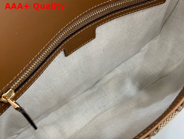 Gucci Blondie Small Top Handle Bag in Beige and Ebony Original GG Canvas 815714 Replica