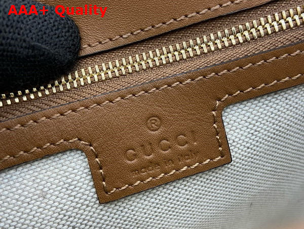 Gucci Blondie Small Top Handle Bag in Beige and Ebony Original GG Canvas 815714 Replica