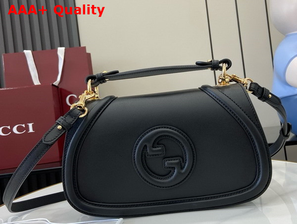 Gucci Blondie Small Top Handle Bag in Black Smooth Leather 815714 Replica