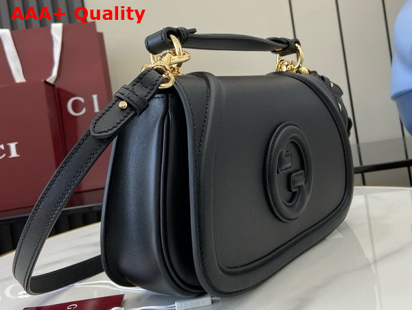 Gucci Blondie Small Top Handle Bag in Black Smooth Leather 815714 Replica