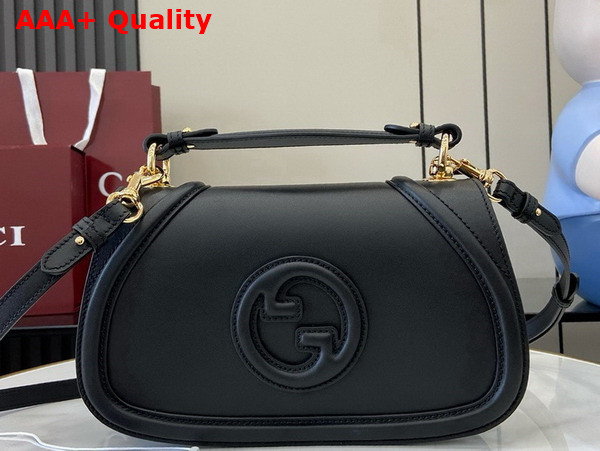 Gucci Blondie Small Top Handle Bag in Black Smooth Leather 815714 Replica