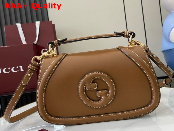 Gucci Blondie Small Top Handle Bag in Brown Smooth Leather 815714 Replica