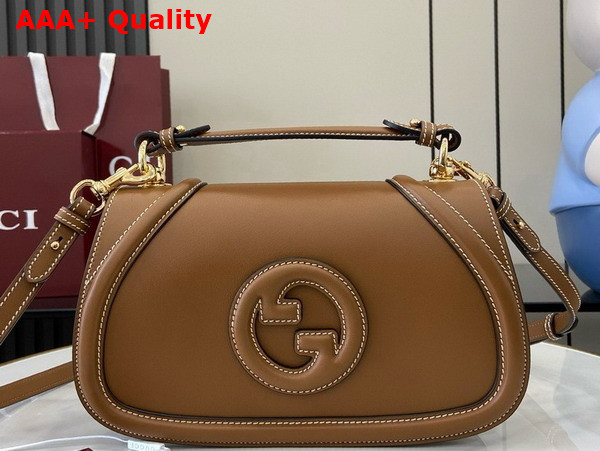 Gucci Blondie Small Top Handle Bag in Brown Smooth Leather 815714 Replica