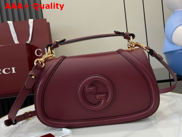 Gucci Blondie Small Top Handle Bag in Rosso Ancora Red Smooth Leather 815714 Replica