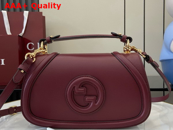 Gucci Blondie Small Top Handle Bag in Rosso Ancora Red Smooth Leather 815714 Replica