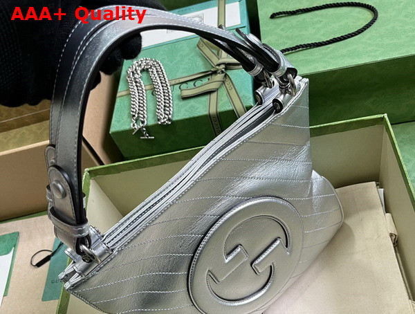 Gucci Blondie Small Tote Bag in Silver Lame Leather 751518 Replica