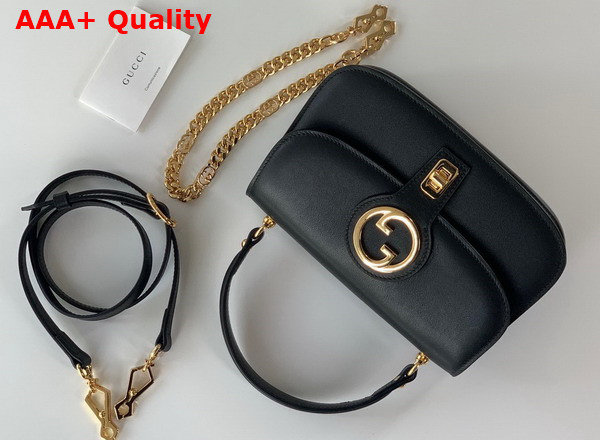 Gucci Blondie Top Handle Bag in Black Leather 735101 Replica