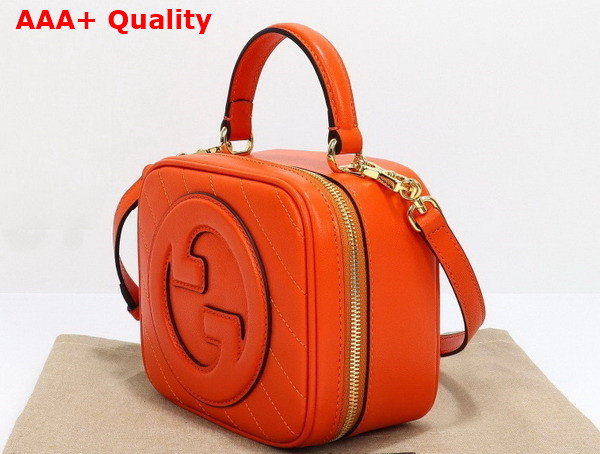 Gucci Blondie Top Handle Bag in Orange Leather 744434 Replica