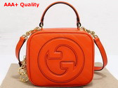 Gucci Blondie Top Handle Bag in Orange Leather 744434 Replica