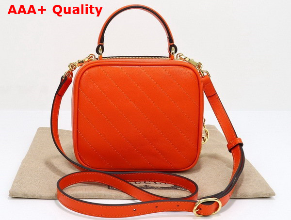 Gucci Blondie Top Handle Bag in Orange Leather 744434 Replica