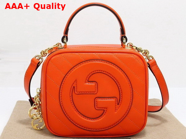 Gucci Blondie Top Handle Bag in Orange Leather 744434 Replica