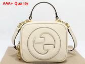 Gucci Blondie Top Handle Bag in White Leather 744434 Replica