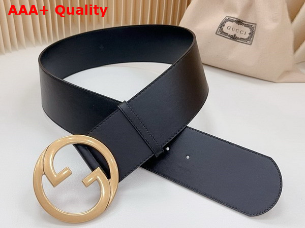 Gucci Blondie Wide Belt in Black Leather 751534 Replica