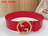 Gucci Blondie Wide Belt in Bright Red Leather 751534 Replica