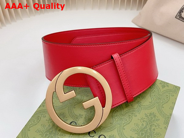 Gucci Blondie Wide Belt in Bright Red Leather 751534 Replica