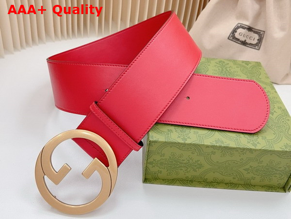 Gucci Blondie Wide Belt in Bright Red Leather 751534 Replica