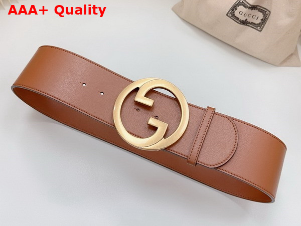 Gucci Blondie Wide Belt in Brown Leather 751534 Replica