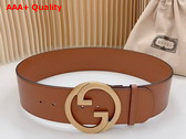 Gucci Blondie Wide Belt in Brown Leather 751534 Replica