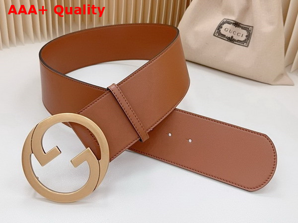 Gucci Blondie Wide Belt in Brown Leather 751534 Replica