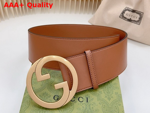 Gucci Blondie Wide Belt in Brown Leather 751534 Replica