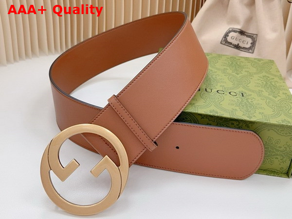 Gucci Blondie Wide Belt in Brown Leather 751534 Replica