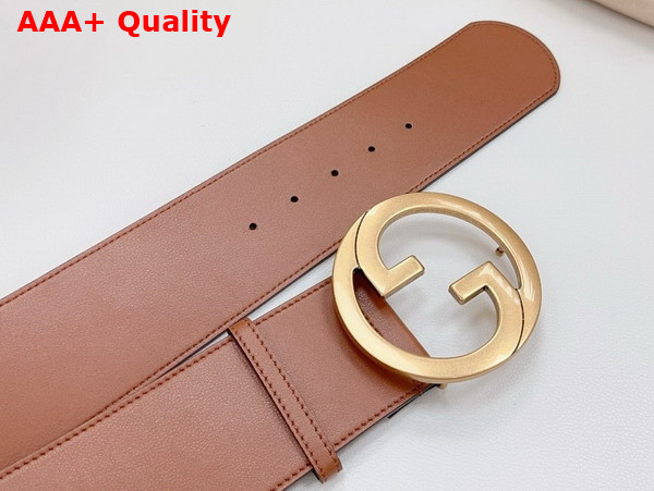 Gucci Blondie Wide Belt in Brown Leather 751534 Replica