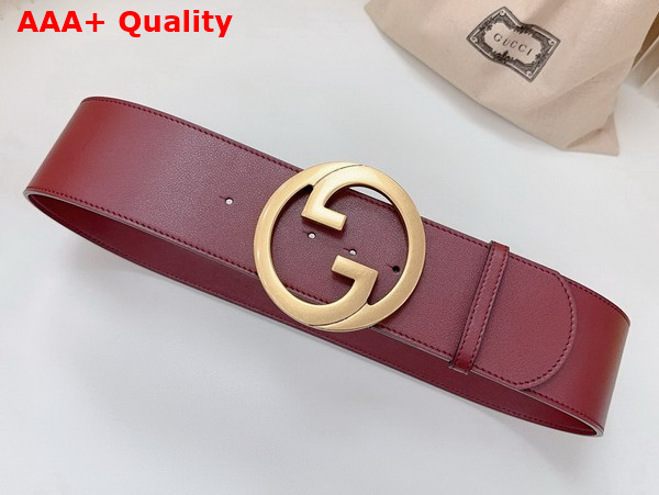 Gucci Blondie Wide Belt in Burgundy Leather 751534 Replica