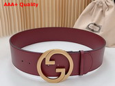 Gucci Blondie Wide Belt in Burgundy Leather 751534 Replica