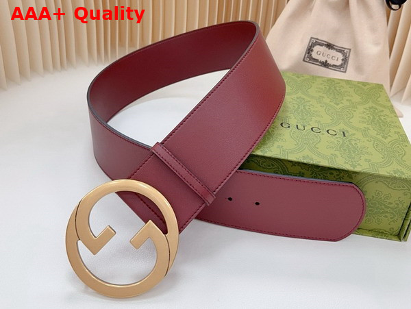 Gucci Blondie Wide Belt in Burgundy Leather 751534 Replica