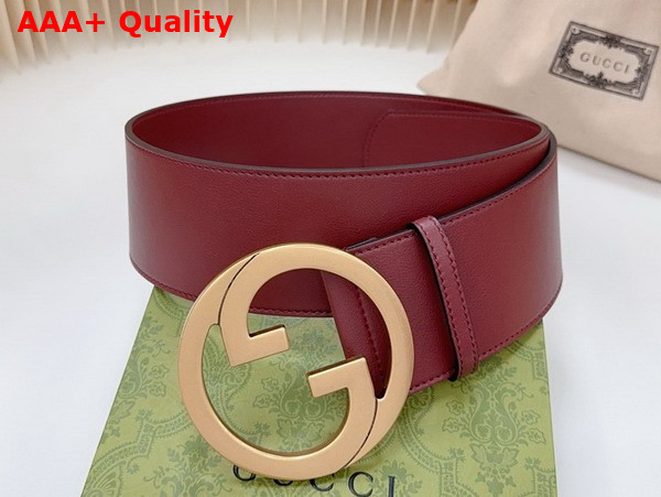 Gucci Blondie Wide Belt in Burgundy Leather 751534 Replica