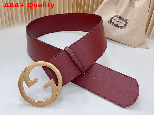 Gucci Blondie Wide Belt in Burgundy Leather 751534 Replica