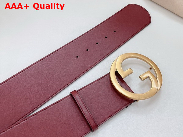 Gucci Blondie Wide Belt in Burgundy Leather 751534 Replica