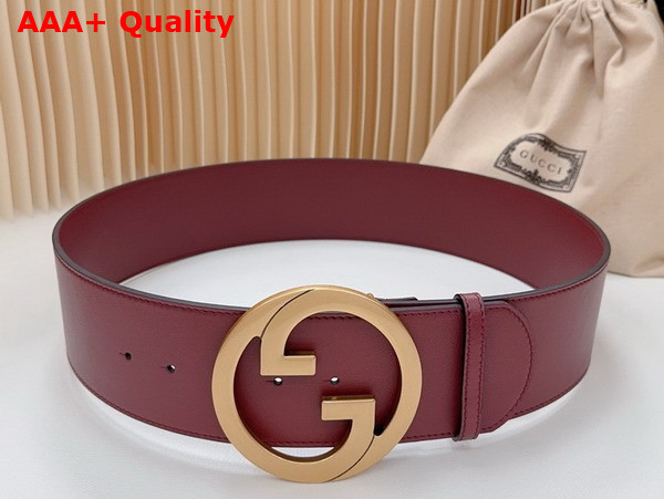 Gucci Blondie Wide Belt in Burgundy Leather 751534 Replica