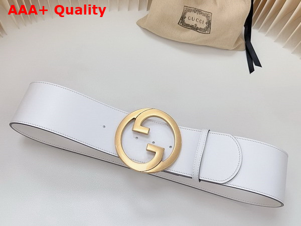 Gucci Blondie Wide Belt in White Leather 751534 Replica