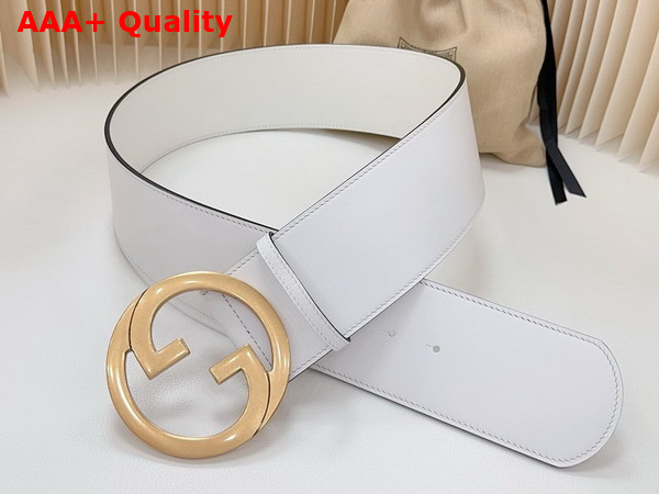 Gucci Blondie Wide Belt in White Leather 751534 Replica