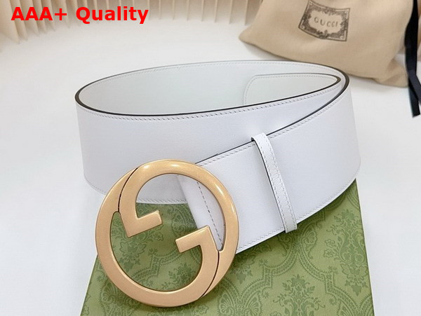 Gucci Blondie Wide Belt in White Leather 751534 Replica