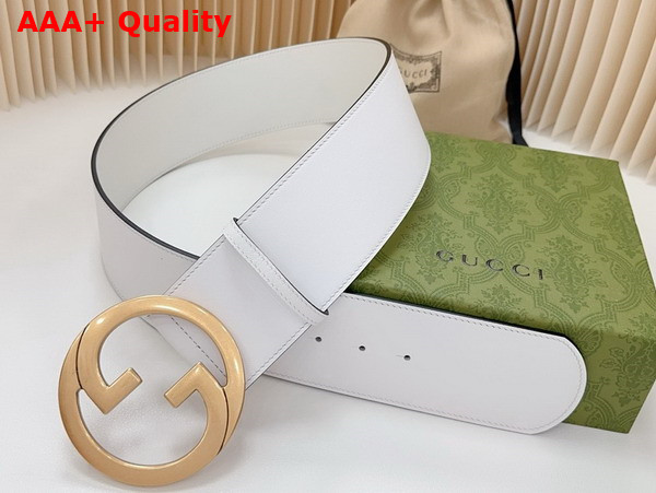 Gucci Blondie Wide Belt in White Leather 751534 Replica