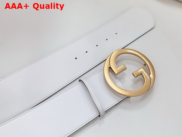 Gucci Blondie Wide Belt in White Leather 751534 Replica