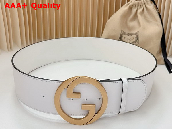 Gucci Blondie Wide Belt in White Leather 751534 Replica