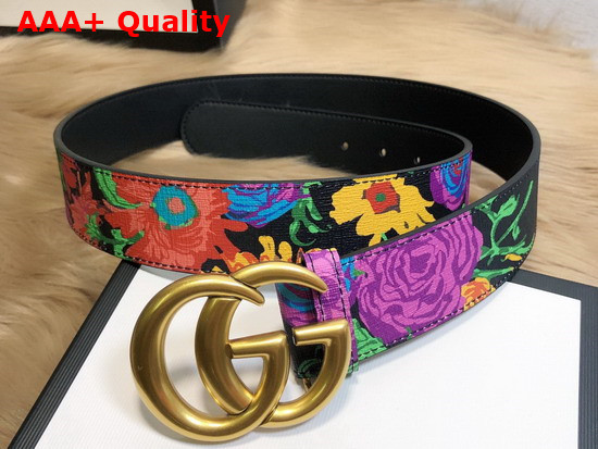 Gucci Blooms Belt in Black Leather with Double G Buckle Replica